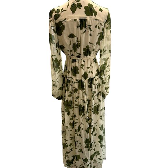 LULUS,Maxi, Sheer, Tiered Layers Prairie Dress,Split Sleeve, Size S, Flowing, - Picture 6 of 15